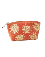 The Elizabeth Scarlett Womens Sun Goddess Velvet Coin Purse in Rust