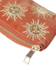 The Elizabeth Scarlett Womens Sun Goddess Velvet Coin Purse in Rust