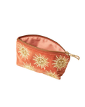 The Elizabeth Scarlett Womens Sun Goddess Velvet Coin Purse in Rust
