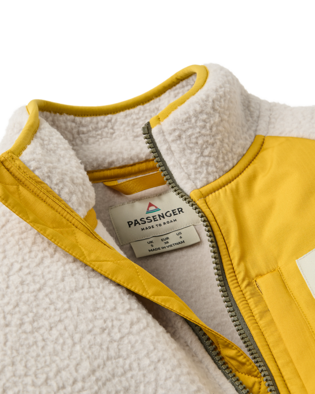 Home Sherpa Fleece Jacket in Vintage White & Dusty Olive