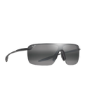 The Maui Jim Pālulu Polarised Shield Sunglasses in Matte Black & Neutral Grey