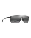 The Maui Jim Pālulu Polarised Shield Sunglasses in Matte Black & Neutral Grey