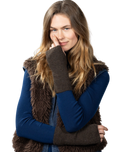 The Barts Womens Fhearna Fingerless Gloves in Dark Brown
