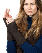 The Barts Womens Fhearna Fingerless Gloves in Dark Brown
