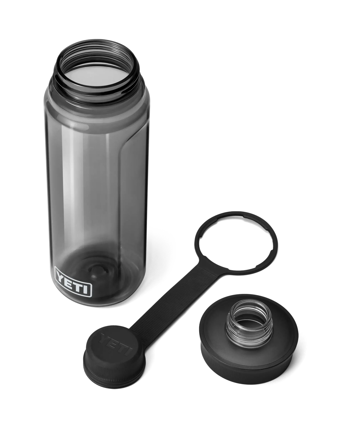 The Yeti Yonder 750ml Water Bottle with Tether Cap in Charcoal