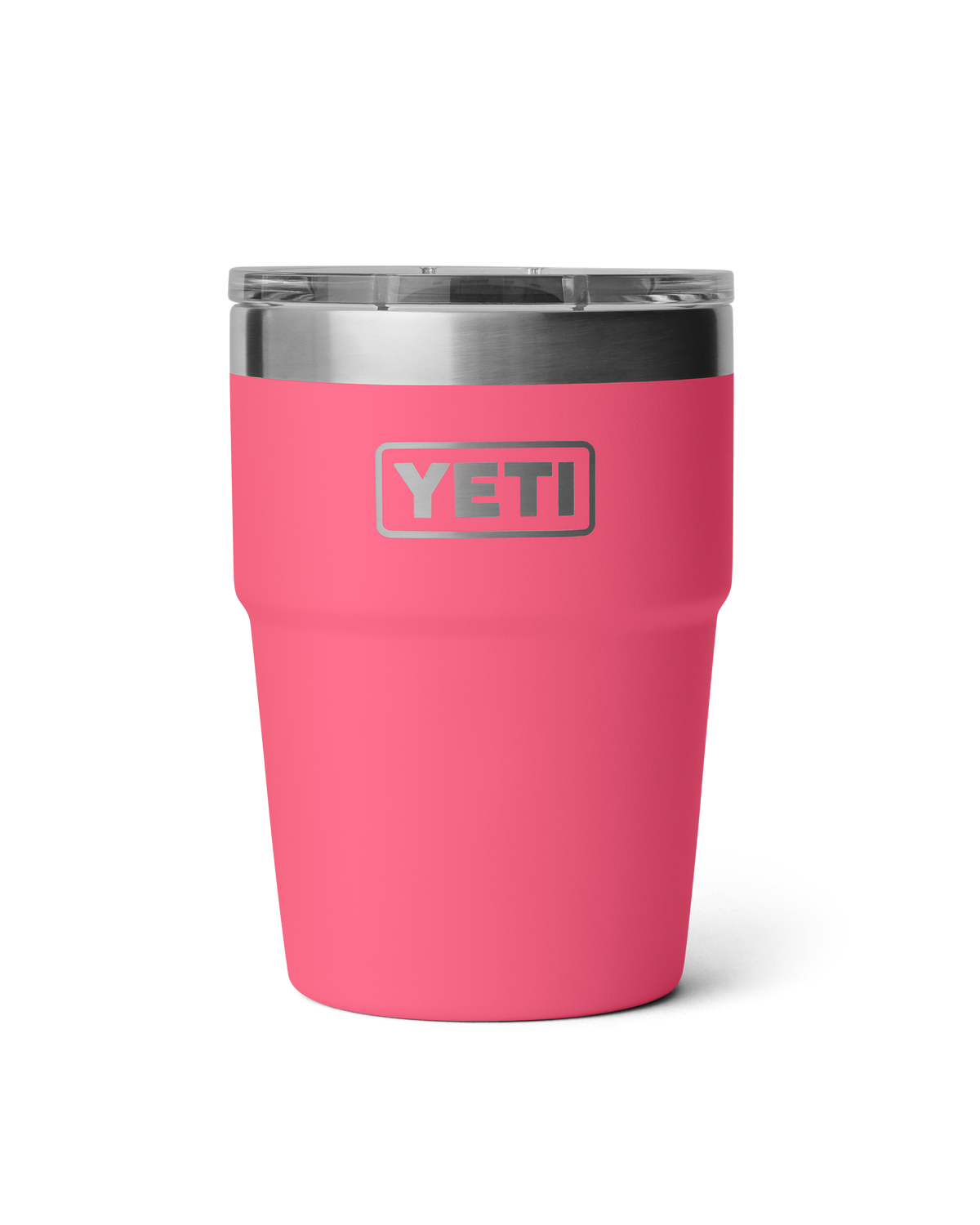 The Yeti Rambler 16oz Stackable Cup V2 in Tropical Pink