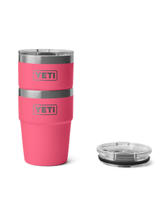 The Yeti Rambler 16oz Stackable Cup V2 in Tropical Pink
