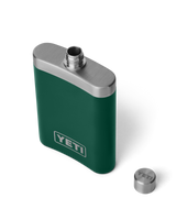 The Yeti Rambler Flask in Black Forest Green