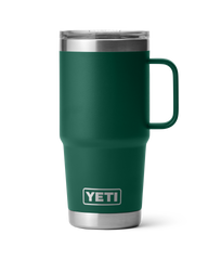 The Yeti Rambler 20oz Travel Mug in Black Forest Green