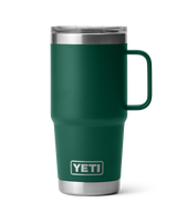 The Yeti Rambler 20oz Travel Mug in Black Forest Green