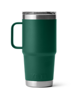 The Yeti Rambler 20oz Travel Mug in Black Forest Green