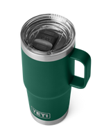 The Yeti Rambler 20oz Travel Mug in Black Forest Green