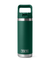 The Yeti Rambler 18oz Straw Bottle in Black Forest Green