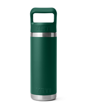 The Yeti Rambler 18oz Straw Bottle in Black Forest Green