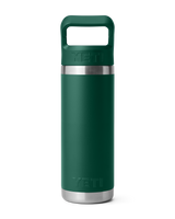 The Yeti Rambler 18oz Straw Bottle in Black Forest Green