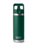 The Yeti Rambler 18oz Straw Bottle in Black Forest Green