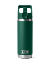 The Yeti Rambler 18oz Straw Bottle in Black Forest Green