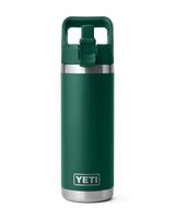The Yeti Rambler 18oz Straw Bottle in Black Forest Green