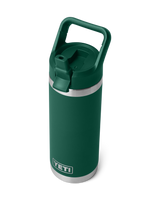 The Yeti Rambler 18oz Straw Bottle in Black Forest Green