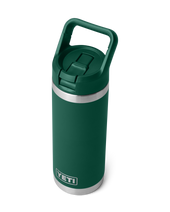 The Yeti Rambler 18oz Straw Bottle in Black Forest Green