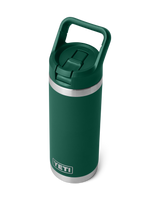 The Yeti Rambler 18oz Straw Bottle in Black Forest Green