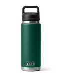 The Yeti Rambler 26oz Bottle with Chug Cap in Black Forest Green
