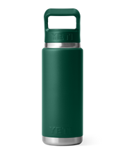 Rambler 26oz Bottle with Straw Cap in Black Forest Green