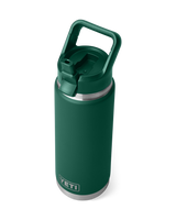 Rambler 26oz Bottle with Straw Cap in Black Forest Green
