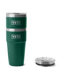 The Yeti Rambler 20oz Stackable Cup in Black Forest Green