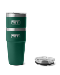 The Yeti Rambler 20oz Stackable Cup in Black Forest Green