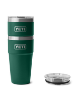 The Yeti Rambler 20oz Stackable Cup in Black Forest Green