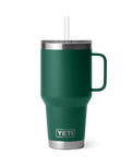 The Yeti Rambler 35oz Straw Mug in Black Forest Green