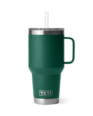 The Yeti Rambler 35oz Straw Mug in Black Forest Green