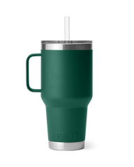 The Yeti Rambler 35oz Straw Mug in Black Forest Green