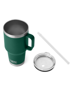 The Yeti Rambler 35oz Straw Mug in Black Forest Green