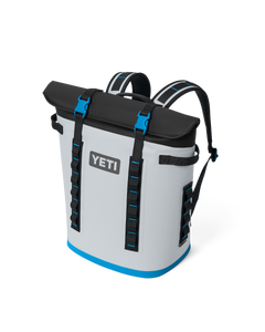 Hopper M20 Soft Backpack Cooler in Fog Grey & Blue