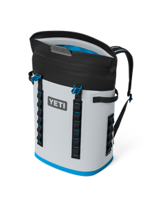 Hopper M20 Soft Backpack Cooler in Fog Grey & Blue