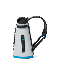 Hopper M20 Soft Backpack Cooler in Fog Grey & Blue
