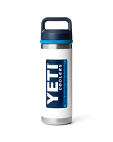 Rambler 18oz Bottle with Chug Cap in White & Blue