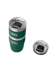 Rambler 8oz Stackable Tumbler with DuraSip™ Ceramic Lining in Black Forest Green