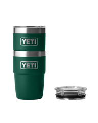 Rambler 8oz Stackable Tumbler with DuraSip™ Ceramic Lining in Black Forest Green