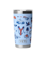 The Yeti Rambler 20oz Tumbler in Summer Graphic Big Sky Bue