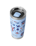 The Yeti Rambler 20oz Tumbler in Summer Graphic Big Sky Bue