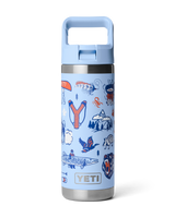 Rambler 18oz Bottle with Straw Cap in Big Sky Summer Camp