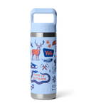 Rambler 18oz Bottle with Straw Cap in Big Sky Summer Camp