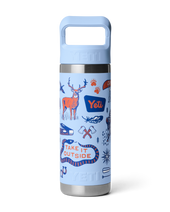 Rambler 18oz Bottle with Straw Cap in Big Sky Summer Camp