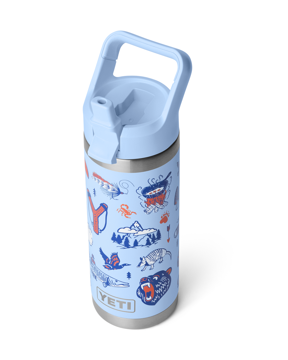Rambler 18oz Bottle with Straw Cap in Big Sky Summer Camp