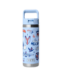 The Yeti Rambler 18oz Bottle with Straw Cap in Big Sky Summer Camp