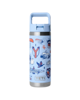 The Yeti Rambler 18oz Bottle with Straw Cap in Big Sky Summer Camp