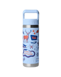 The Yeti Rambler 18oz Bottle with Straw Cap in Big Sky Summer Camp